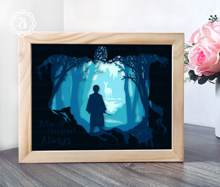 Harry Potter Light Box SVG Files, Paper Cutting Template (8x10in