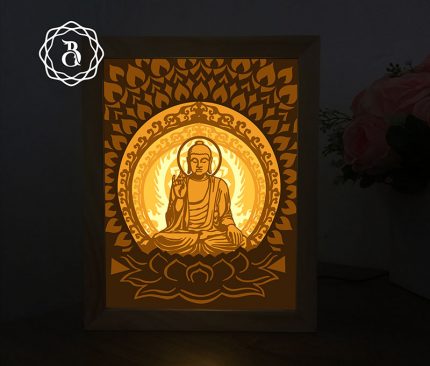 Buddha Light box Template, Paper Cutting Template, 3D Shadow Box SVG Lightbox SVG Files 8x10in
