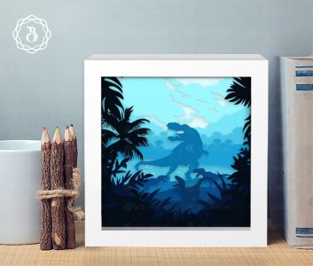 Dinosaur Light Box Template, Paper Cutting Template, Dinosaur 3D Shadow ...