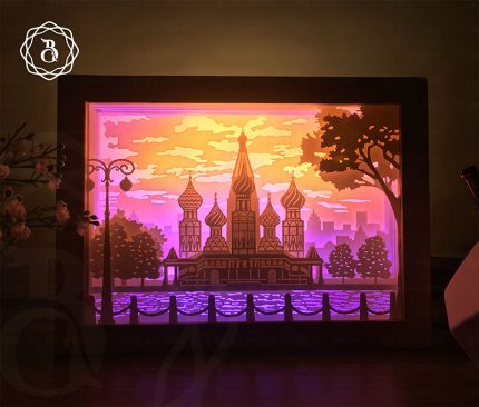 Moscow Light Box Template, Paper Cutting Template, 3d Shadow Box SVG Files, Scenic Spots Light box (26x20cm