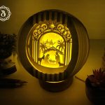 Nativity Of Jesus Sphere Pop Up Lamp - Merry Christmas Globe Pop Up - Paper Cutting Template SVG files - Pop-up Card 3D ( 18x18cm)