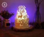 Paper Lanterns Deer In Fairy Forest - Paper Cut Lamp Fairy - Paper Cutting Template - Lantern SVG - DIY Paper Lanterns