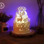 Paper Lanterns Deer In Fairy Forest - Paper Cut Lamp Fairy - Paper Cutting Template - Lantern SVG - DIY Paper Lanterns