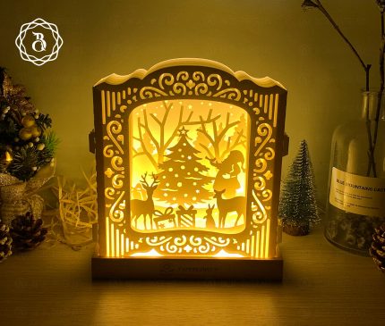 Pop-Up Card 3D Santa Claus With Christmas Tree - Paper Cutting For Christmas - Xmas Popup 3D Card - Merry Christmas Paper Cut Template
