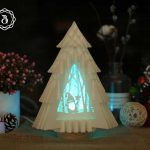 Christmas Tree With Gnome Popup 3D - Merry Christmas Pop Up 3D SVG - Xmas Paper Cutting Template SVG - SVG files - Digital Templates