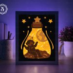 Astronaut Lightbox SVG, Paper Cutting Template, Space 3D Shadow Box SVG, Light Box SVG Files for Cricut 8x10in