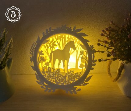 Horse Shadow Box - Hanging Lantern – DIY Paper Cut Shadow Box Paper Cut Template For Cricut – DIY Paper Cut Shadow Box